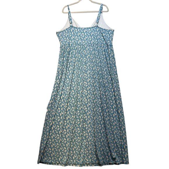 Gilli Blue Adana Faux Wrap Maxi Dress 3X Blue White Strappy Spandex Blend - Picture 7 of 12